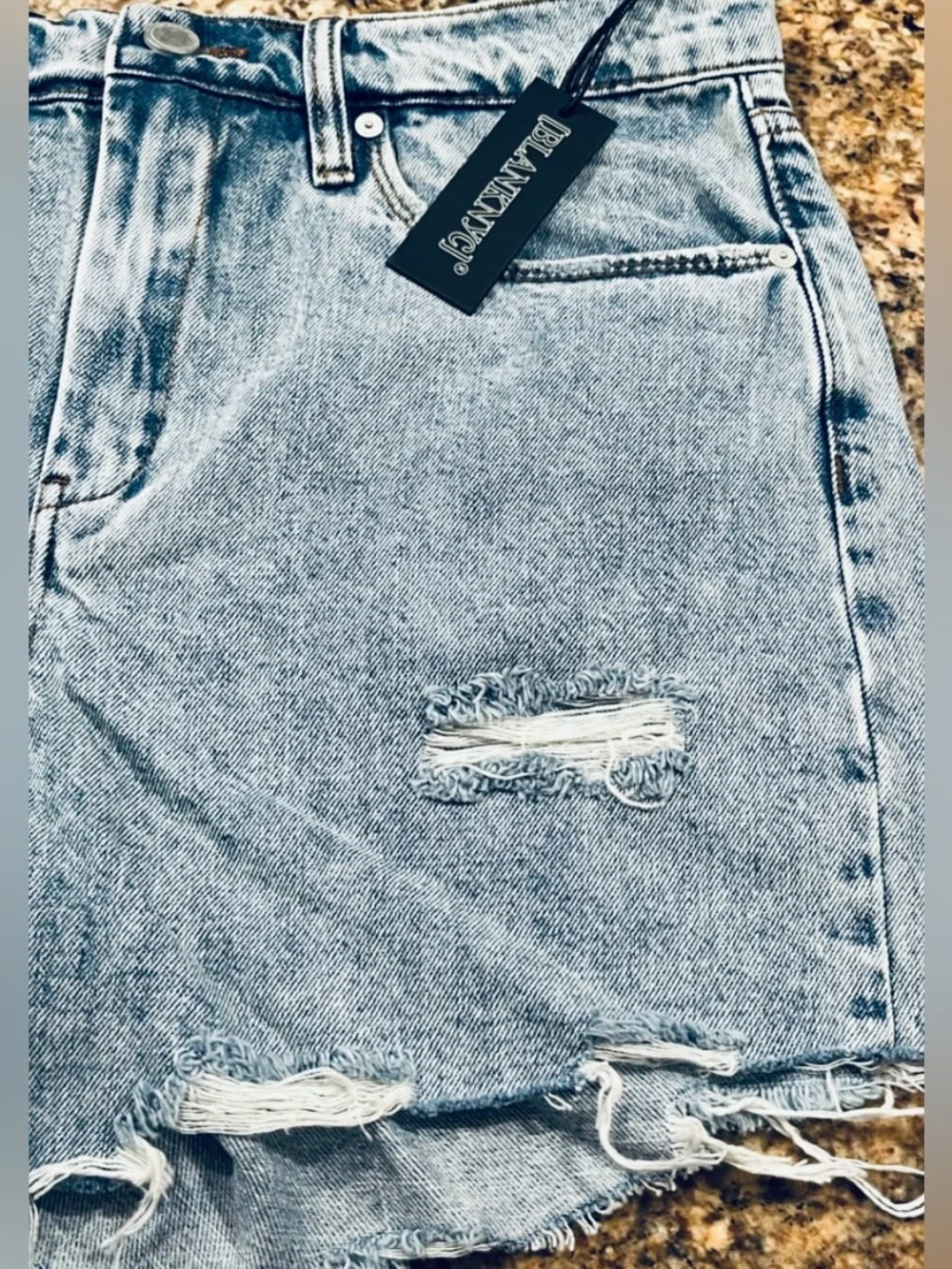 NWT Blank NYC Distressed High Rise Mom Shorts